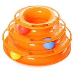 QYCL Pet Toy,New Funny Pet Toys Cat Dog Crazy Ball Disk Interactive Amusement Plate Play Disc Turntable Cat,Orange