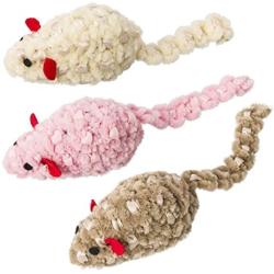 SPOT Ethical Pets 52079 Chenille Chaser Mouse Pet Feather Toys