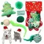 Sanlebi Christmas Cat Toys Stocking - 6 PCS Pet Cat Assorted Indoor Interactive Toys with Bell X-mas Gift Set for Kitten Kitty Sanlebi Christmas Cat Toys Stocking - 6 PCS Pet Cat Assorted Indoor Interactive Toys with Bell X-mas Gift Set for Kitten Kitty
