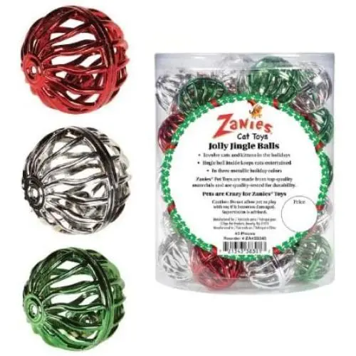 Zanies 45-Piece Jolly Jingle Ball Canister for Pets Zanies 45-Piece Jolly Jingle Ball Canister for Pets