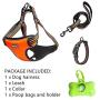 Hikiko No Pull Dog Harness, Walking Pet Harness with Dog Leash + Dog Collar Adjustable Outdoor Reflective Oxford Material Pet Vest for Dogs Easy Control for Medium to Large Breed Dogs