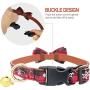 KUDES 2 Pack/Set Christmas Snowflake Dog Collars, Adjutable Dog Collars with Bow Tie and Bells for Small/Medium/Large Pets, Red & Green