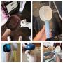Hkapps Long Handle Pet Food Scoop with Clip for Dog Bowls Muti-Function Bowls for Cats/Puppies and Small Dogs. Measuring Scoop-Pet Food Scoop -1 Cup Measuring Scoop for 100g