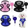 Weewooday 3 Pieces Puppy Harness and Leash Soft Mesh Dog Vest Harness Breathable Dog Vest with Leash No Pull Adjustable Harness for Cats and Puppies (Black, Blue, Pink)