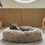FlySheep Round Cat Bed Pet Bed Small Dog Bed, Soft Microfiber Donut Cuddler Cushion Warm for Winter