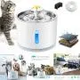 Rxan Cat Water Fountain Stainless Steel Top 2.4L Automatic Electric Pet Water Fountain Cat/Dog Drinking Dispenser with Filter