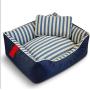 DFVV Pet Bed Pet Bed in Stripe, Dog&Cats Mat Comfortable and Soft, Solid Durable, Improve Love Pet Sleep, Pet Waterloo (Color : Brown, Size : S(45×35×17cm))