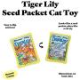 FUZZU Bloomin’ Kitty Seed Packets Cat Toys with U.S. Grown Certified Organic Catnip Collection - Set of 3: Bee Balm, Snap Dragon, and Tiger Lily