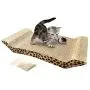 JIKLLSJID Multifunction Cat Scratching Board, Cat Climb Tree with Cat Scratching Board, Cute U Shape Corrugated Paper Pet Cat Toy Cat Claw-Grinding Plate with Catnip Leopard Print Pattern