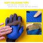 EJG New Version 1 Pair Pet Grooming Gloves with Hair Removal Brush, Deshedding Gloves to Brush and Remove Pet Hair, Dematter Deshedder for Dog, Cat, Horse with Long & Short Fur
