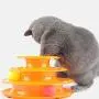 Three Levels Pet Cat Toy Tower Tracks Disc Cat Intelligence Amusement Triple Disc Cat Toys Ball Training Amusement Cat Tower
