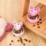 PORTOWN 4 Pcs Cat Food Ball Dispenser, Small Cat Food Balls Slow Feeder Mice Shaped Tumbler Cat Food Toy Cat Treat Toy Feeder Toy for Interactive IQ Treat Training(Pink,White)