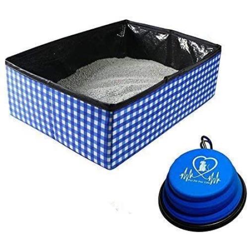 Pet Fit For Life Collapsible Portable Litter Box and Bonus Pet Fit For Life Collapsible Water Bowl