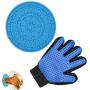 U/D Dog Lick Mat Pet Grooming Glove Set Cat Hair Remover Durable Silicone Distraction Device with Suction Dog Peanut Butter Lick Pad Slow Feeder Lick Pad for Dog Bathing, Grooming and Training
