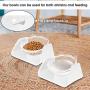 DHAWS Raised Cat Bowl, 15 Degrees Tilted Adjustable Anti-Overturn Pet Feeder for Small Cat and Dogs