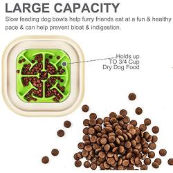 Bolux Slow Feeder Dog Bowls, 11''×11'' No-Spill Dog Food Puzzle Bowl, Pet Slow Feeder Lick Mat, Puppy Funny Feeder Bowl, Large & Heavy Dog Dishes, Slow Eating Pet Bowl for Small Medium Large Dogs