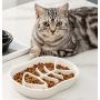 ikjuh Pet Ceramic Slow Feeder Bowl for Cats Dogs Anti Gulping Prevent Indigestion and Obesity Foods and Water Interactive Slow Feeding Bowls