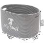 Geyecete Dog Storage Basket Oval Cotton Rope Basket Dog Toy Storage Basket - Laundry Basket Storage Bin Pet Toy Storage Boxes Living Room Organizer