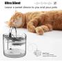 Cat Dog Water Fountain, Super Quiet Automatic Pet Drinking Fountain with Faucet Kits, USB Charging Cat Drinking Dispenser (1.8L)