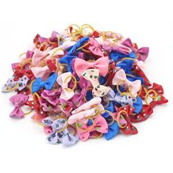 Gigamax(TM) 10pcs/lot Ribbon Pet Dog Hair Bow Small Puppy Rubber Band Hairpin Grooming Accessories