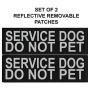Doggie Stylz Set of 2 Reflective Service Dog DO NOT PET Removable Patches with Hook Backing for Working Dog Harnesses & Vests. Durable and Interchangeable - Comes in 3 Sizes Small, Medium and Large
