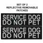 Doggie Stylz Set of 2 Reflective Service Dog DO NOT PET Removable Patches with Hook Backing for Working Dog Harnesses & Vests. Durable and Interchangeable - Comes in 3 Sizes Small, Medium and Large Doggie Stylz Set of 2 Reflective Service Dog DO NOT PET Removable Patches with Hook Backing for Working Dog Harnesses & Vests. Durable and Interchangeable - Comes in 3 Sizes Small, Medium and Large