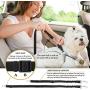 Elastic Nylon Dog Seat Belt, Durable & Adjustable Black Harness, 2 Pcs. Elastic Tether with Metal Buckles, Suitable to Most Car Models, Prevents Distraction & Accident, Fits Small to Large Pets