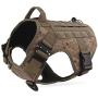 Working Dog MOLLE Vest with Handle Military No Pull Adjustable Service Vest for Large Medium Dogs with 2 Metal Buckles, No Pulling Front Leash Clip, Hook & Loop for Dog Patch