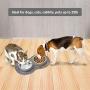 Kulmeo Double Dog Bowl Cat Food Bowls Stainless Steel Dog Food and Water Bowls with Non Skid Silicone Mat Spill Proof Small Puppy Bowl