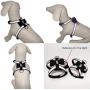 PETCARE Diamonds Bow Tie Dog Harness Vest and Leash Set Reflective Soft Microfiber Pet Dog Harness Adjustable Cute Fancy Bling Rhinestone Sparkly Collar Leash Set for Puppy Small Dogs Cats