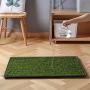 HQ4us Dog Grass pad with Tray Large Dog Litter Box Toilet 34”×23”, 2×Artificial Grass for Dogs ,Pee pad, Realistic, Bite Resistance Turf, Less Stink, Potty for Balcony,
