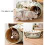 WSXG Cat Tunnel, Cat Play Tunnel, 2 in 1 Cat Tube Toy with Scratching Ball Mate House Can Play Or Rest Suitable for Pets Under 15Kg / 33Lbs