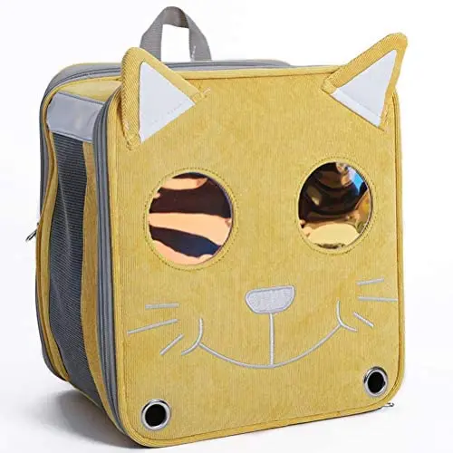 GFPR Corduroy Cat Carrier, Pet Backpack Carrier - Anti-bite Mesh - Side Pockets Can Hold Pet Snacks, Toys, Mobile Phones 313522cm GFPR Corduroy Cat Carrier, Pet Backpack Carrier - Anti-bite Mesh - Side Pockets Can Hold Pet Snacks, Toys, Mobile Phones 313522cm