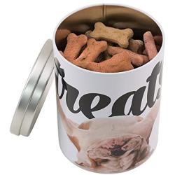 Paw Prints 37722 Carlos The Bulldog Design Large Treat Tin, 5.25'' x 5.25'' x 7.5'', One Color