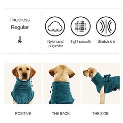 Dog Bathrobe Towel Gown Ultra Light Luxury Soft Super Absorbent Quick Drying Easy Wear with Adjustable Strap Belt Comfortable Bath Robe Dog Pajama