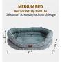 KEMULUS 27”x22” Padded Floral Bolster Dog Bed for Medium Dogs Round Orthopedic Sleeping Bed Anxiety Plush Bed for Cats and Dogs Cozy Self Warming Cuddler Bed Washable Cat Cushion Bed