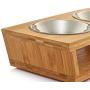 Premium Elevated Dog and Cat Pet Feeder, Double Bowl Raised Stand Comes with Extra Two Stainless Steel Bowls. Perfect for Small Dogs and Cats
