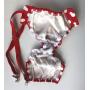 FunnyDogClothes Dog Diaper with Suspenders RED Polka DOT Reusable Washable for Small Dog Breeds Female (Large: Waist 16'' - 20'')
