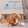 Cat Toys for Indoor Cats Interactive Cat Toy, Automatic Cat Feather Toys, USB Rechargeable Kitten Toys with 360°Self Rotating Ball & Led Light, 2 Feathers, Suitable for All Floor, Carpet