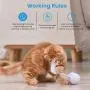 Cat Toys for Indoor Cats Interactive Cat Toy, Automatic Cat Feather Toys, USB Rechargeable Kitten Toys with 360°Self Rotating Ball & Led Light, 2 Feathers, Suitable for All Floor, Carpet