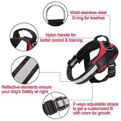 Bolux Service Dog Harness, Easy On and Off Pet Vest Harness, Reflective Breathable and Easy Adjust Pet Halters with Nylon Handle for Small Medium Large Dogs - No More Pulling, Tugging or Choking