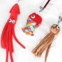 ocijf179 Cat Teaser Pet Cat Kitten Teaser Plush Fish Octopus Retractable Rod Fishing Pole Catnip Toy - Octopus##
