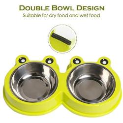 JOCHA Stainless Steel Dog Cat Food Bowl Water Feeder Non-Slip Design Resistant Silicone Mat Non Slip Design Prevent Slipping for Little Size Dogs/Cats