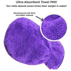 Hertzko 2 Pack Pet Towel Glove - Ultra Absorbent Microfiber Material - Great for Drying Dog or Cat Fur After Bath