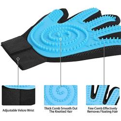 HOLD ON WAY Pet Grooming Gloves - Cat Dog Hair Brush Gloves - Pet Bath Brush Gloves - Pet Massage Gloves - Closer and Safer to Your Pet - Comfortable and Breathable - 1 Pair - 9.45in