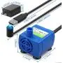 KutoraWorks Replacement Pump for Veken 84oz/2.5L Cat Water Fountain and isYoung Cat Fountain with Adaptor and Cleaning Brush