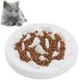 kathson Cat Slow Feeder Bowl, Ceramic Slow Eating Bowl Fun Interactive Feeder Prevent Feeder Anti Gulping Healthy Diet Pet Bowls Against Bloat Indigestion Obesity