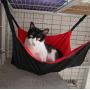 RayCC Ajustable Cat Hammock Cat Bed Sleeping Hammock Hanging Cage Chair Hammock for Cat Small Dogs (Red and Black)