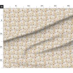 Spoonflower Fabric - Tzu Coffee Cute Toy Breeds Dog Coffees Pet Portrait Printed on Performance Piqué Fabric by The Yard - Performance Athletic Apparel Fashion
