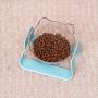 GAPZER 15° Adjustable Detachable Raised Cat Food Water Bowl & Dog Lick Mat Slow Feeders for Anxiety Relief Boredom Buster (Blue)